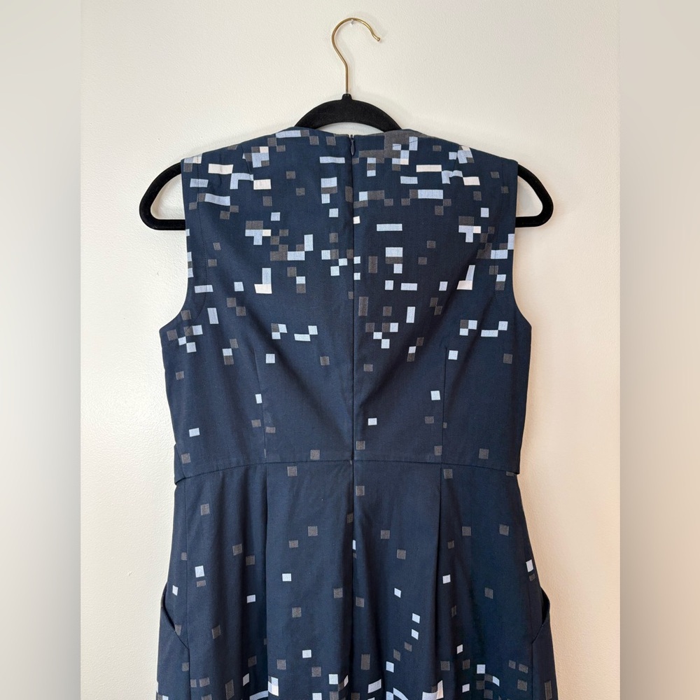 Jil Sander Navy Geo Print Midi Dress 2 EUC - Picture 5 of 9